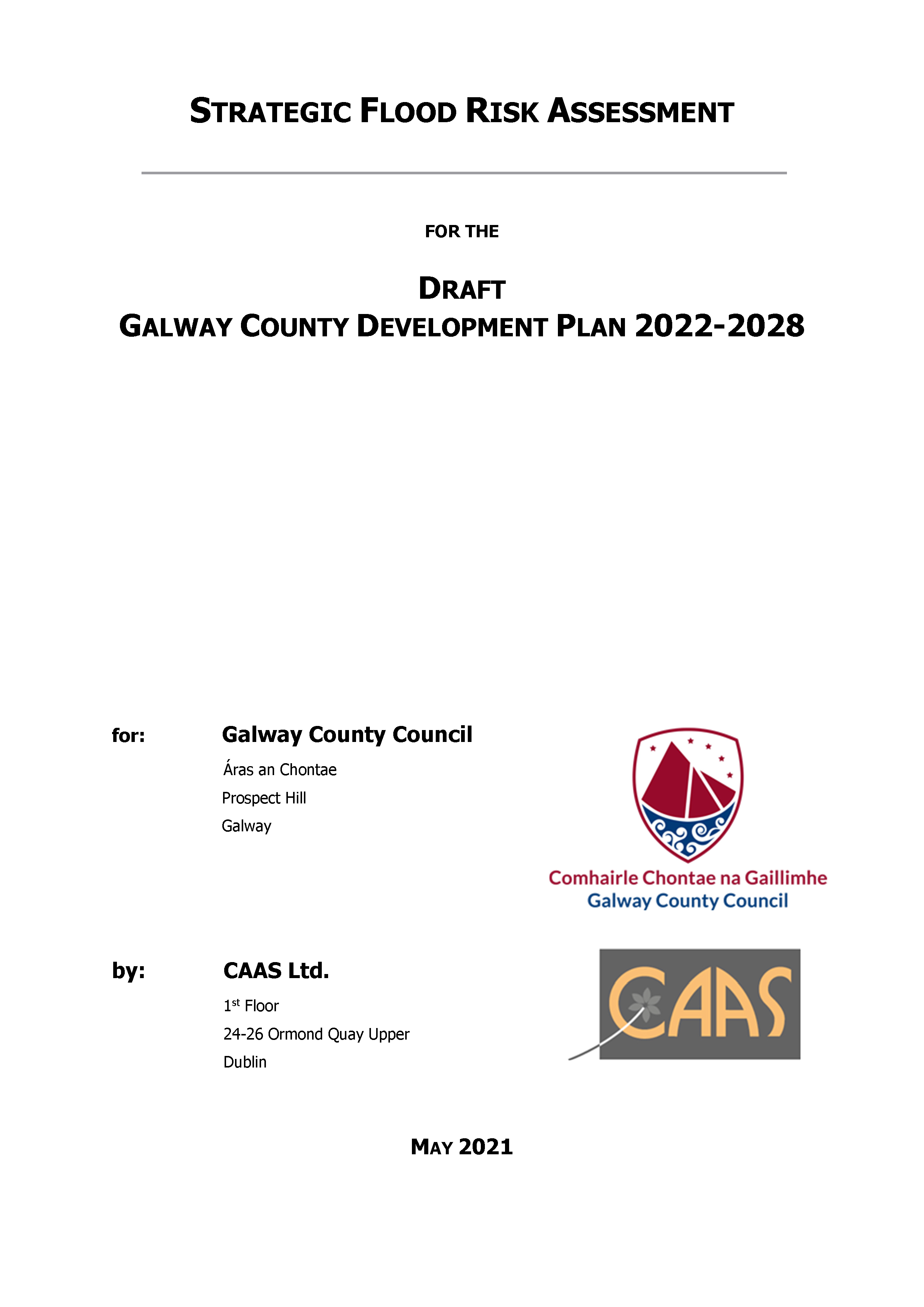 Cover page of the Strategic Flood Risk Assessment report