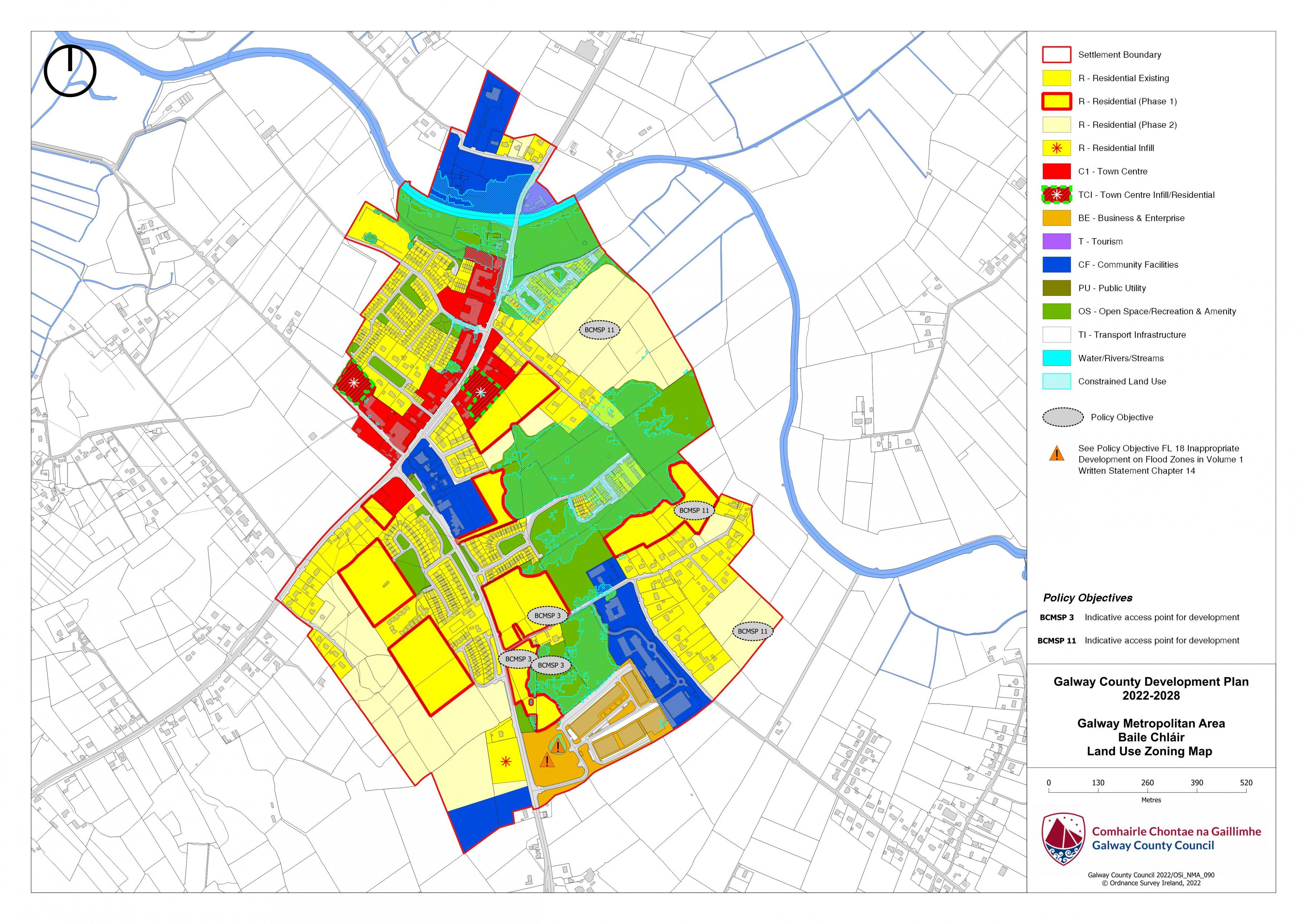 Baile Chláir Land Use Zoning Map