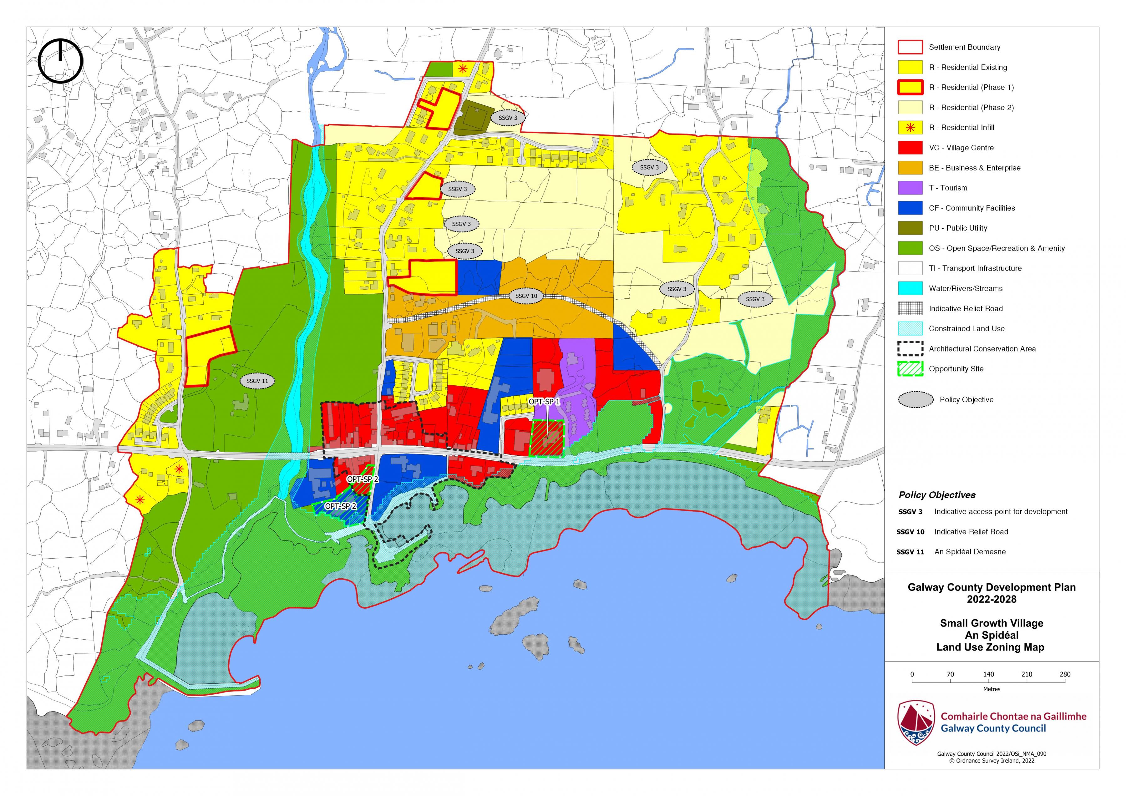 An Spidéal Land Use Zoning Map