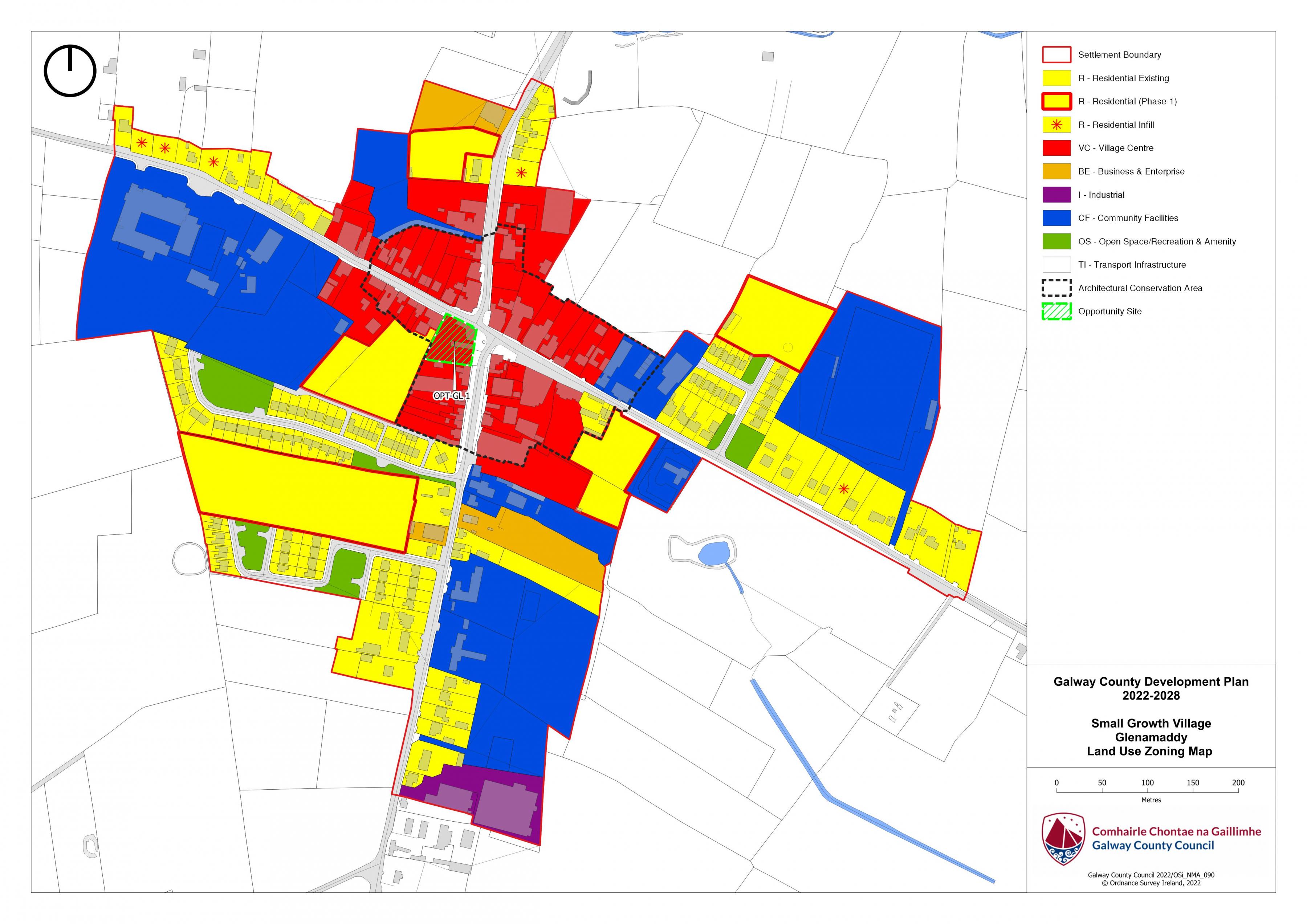 Glenamaddy Land Use Zoning Map